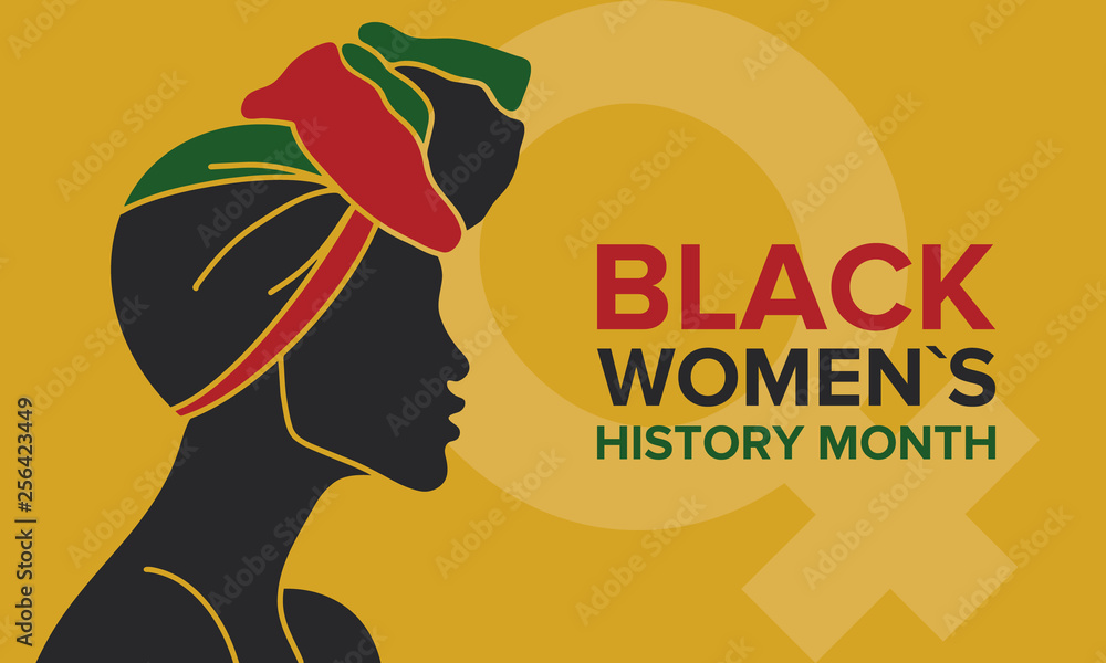 Black Women's History Month annual celebrated in April. International holiday in honor of the achievements of black women with roots in Africa of the past, future and present. Black woman silhouette Black Women's History Month annual celebrated in April. International holiday in honor of the achievements of black women with roots in Africa of the past, future and present. Black woman silhouette