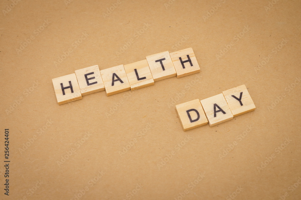 Wood word Health Day using as background Universal day concept and Health Day concept with copy space for your text or design. Wood word Health Day using as background Universal day concept and Health Day concept with copy space for your text or design.