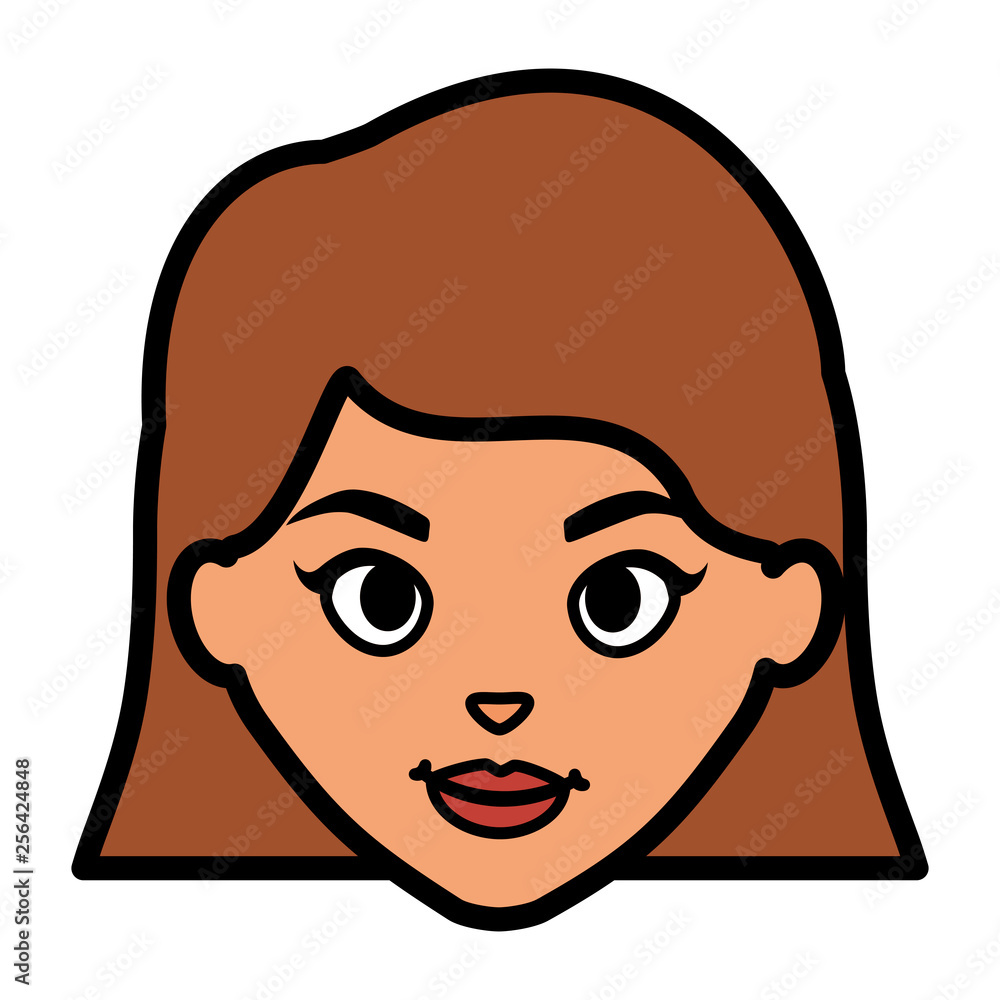 beautiful woman head character beautiful woman head character