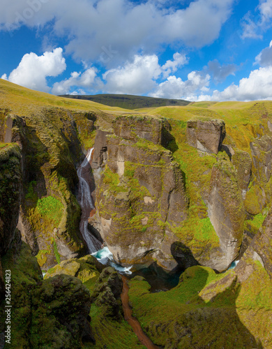 Amazing Fjadrargljufur canyon in summer, Iceland photo