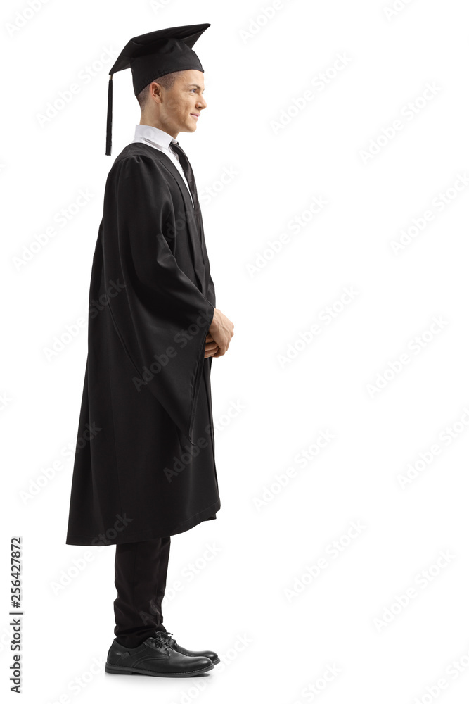 Graduate male standing Graduate male standing