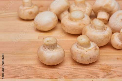 mushrooms on the cutting board