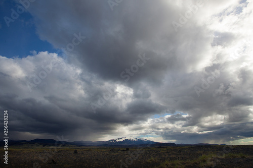 View with volcano in Iceland photo