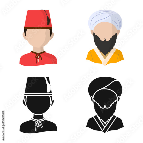 Isolated object of imitator and resident icon. Collection of imitator and culture stock vector illustration.