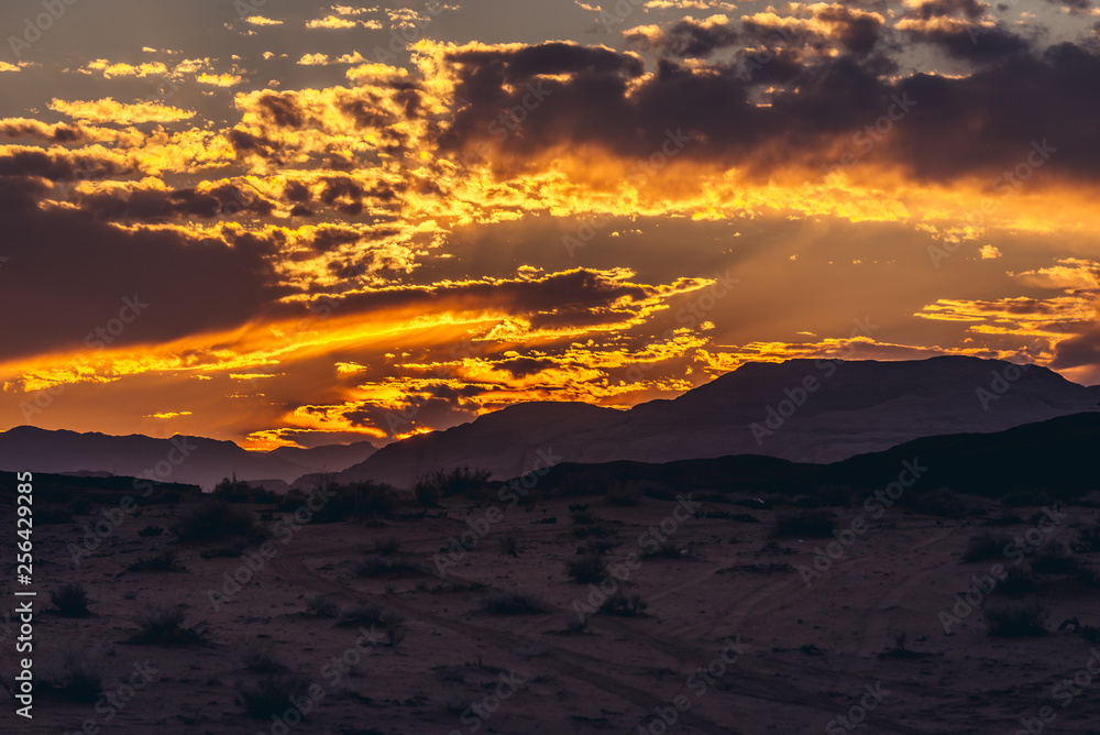 So called Um Sabatah - popular place for watching sunset in Wadi Rum desert, Jordan