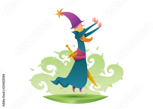 Cartoon character wizard magician alchemist