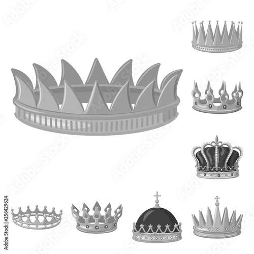 Vector design of jewel and vip logo. Set of jewel and nobility stock symbol for web.