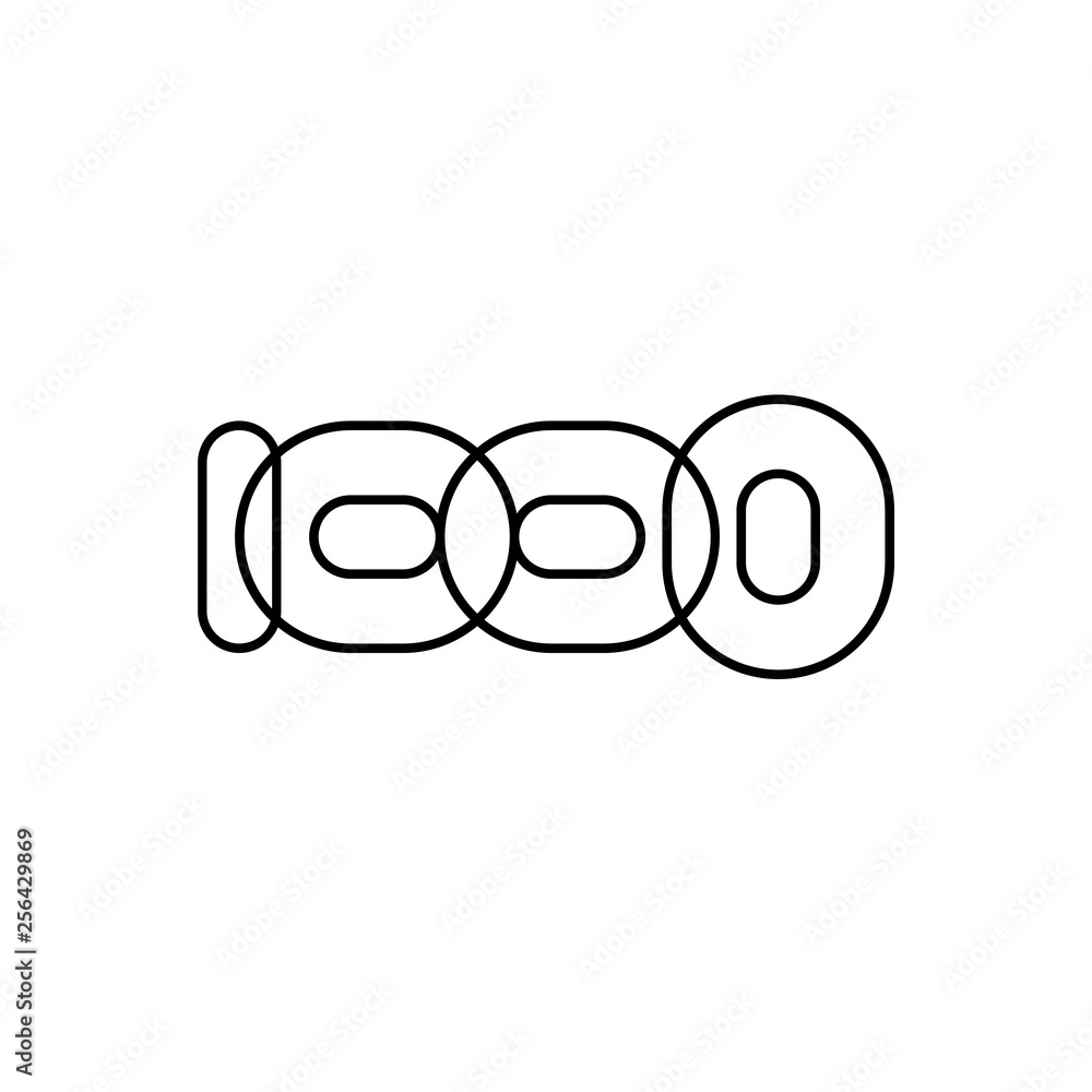 One thousand, mono line. Four rounded figures. One thousand, mono line. Four rounded figures.