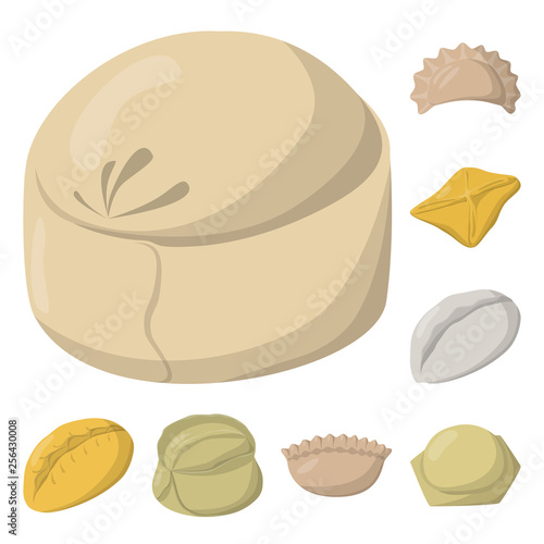 Isolated object of dumplings and food  icon. Collection of dumplings and stuffed stock symbol for web.