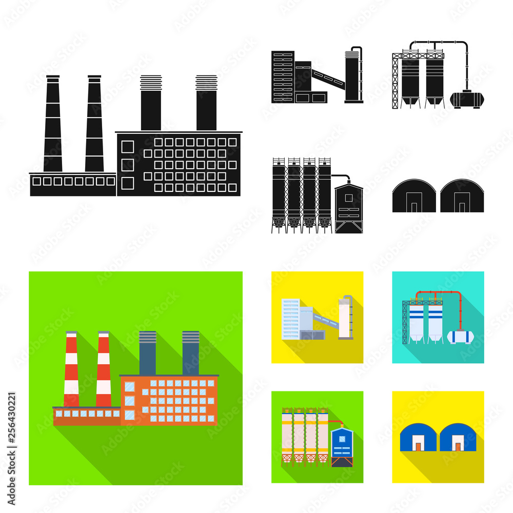 Vector design of production and structure logo. Collection of production and technology stock symbol for web.