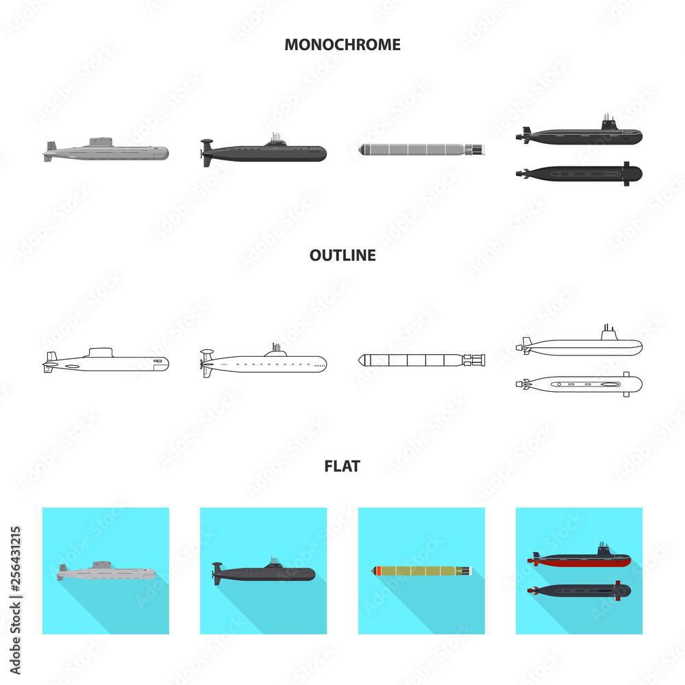 Isolated object of war  and ship icon. Collection of war  and fleet stock symbol for web.