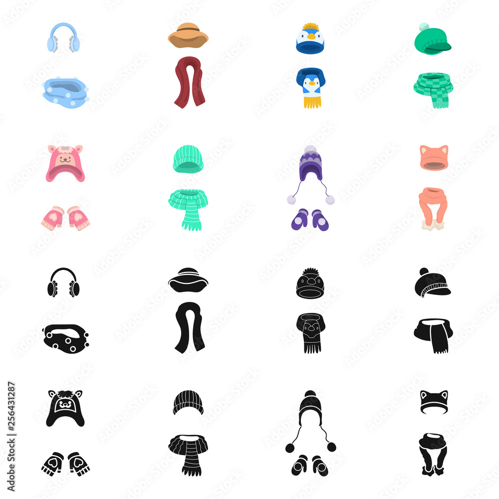 Vector design of clothes and texture logo. Set of clothes and weather stock vector illustration. Vector design of clothes and texture logo. Set of clothes and weather stock vector illustration.