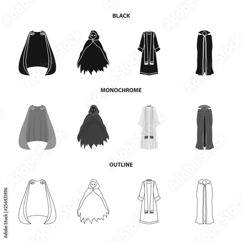 Vector design of material and clothing symbol. Collection of material and garment stock vector illustration.