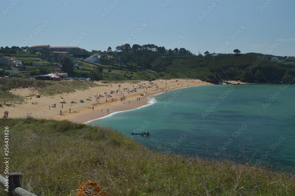 Wonderful Foxos Beach At La Lanzada In Noalla. Nature, Architecture, History, Travel. August 19, 2014. Noalla, Pontevedra, Galicia, Spain.