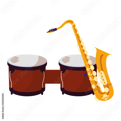 saxophone and timbals instruments musical photo