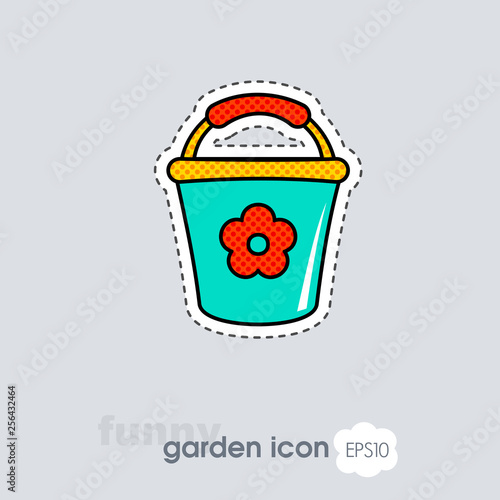 Bucket flat vector icon