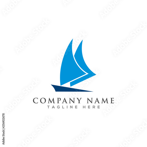 sailing logo design vector