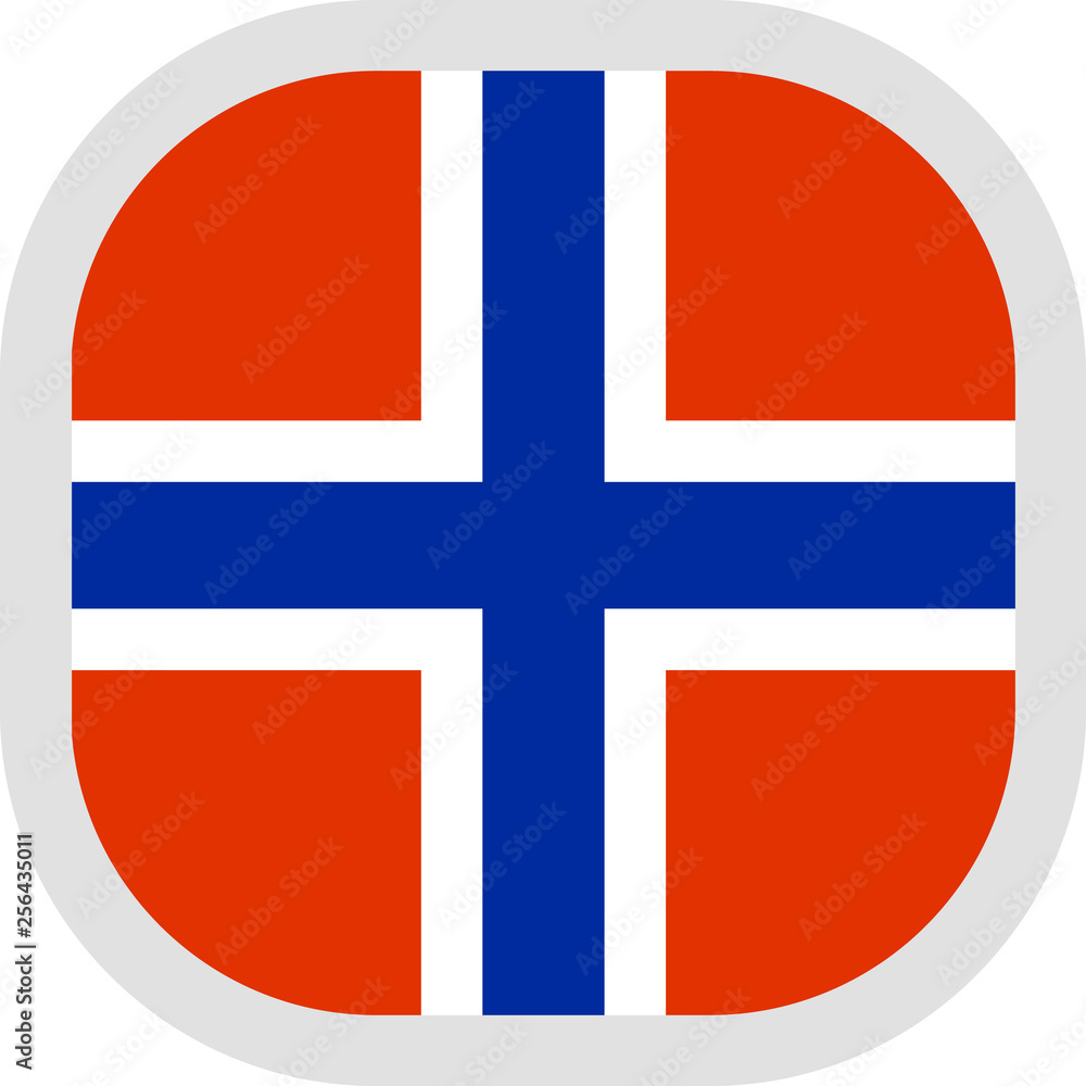 Obraz premium Icon square shape with Flag on white background