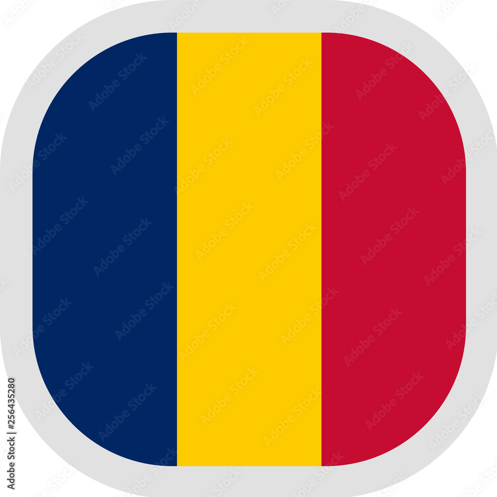 Fototapeta premium Icon square shape with Flag on white background