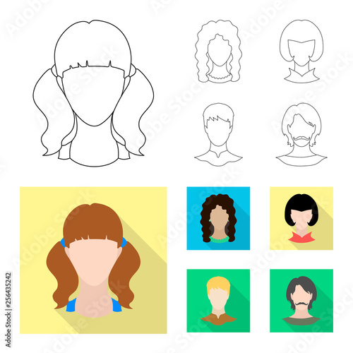 Vector illustration of professional and photo symbol. Set of professional and profile stock vector illustration.