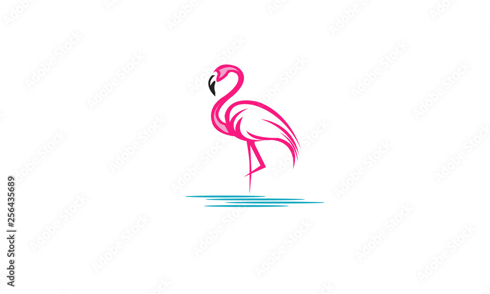 Flamingo-logo - obrazy, fototapety, plakaty 