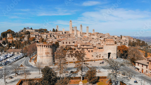 Aerial view of San Gimignano, Tuscany