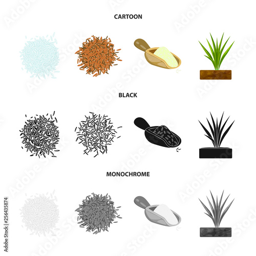 Vector illustration of crop and ecological logo. Set of crop and cooking stock symbol for web.