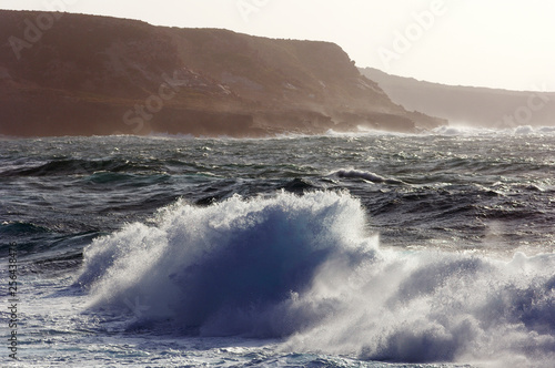 mareggiata di Maestrale sulla costa dell'Isola di san Pietro in Sardegna photo