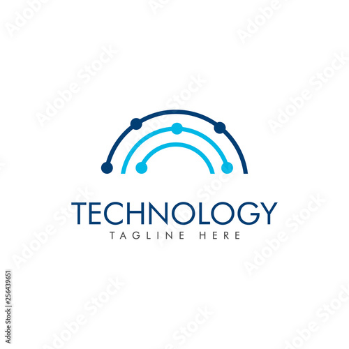 technology connection logo vector