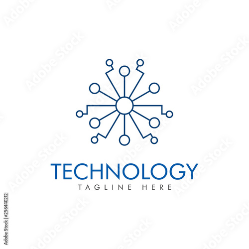 technology connection logo vector