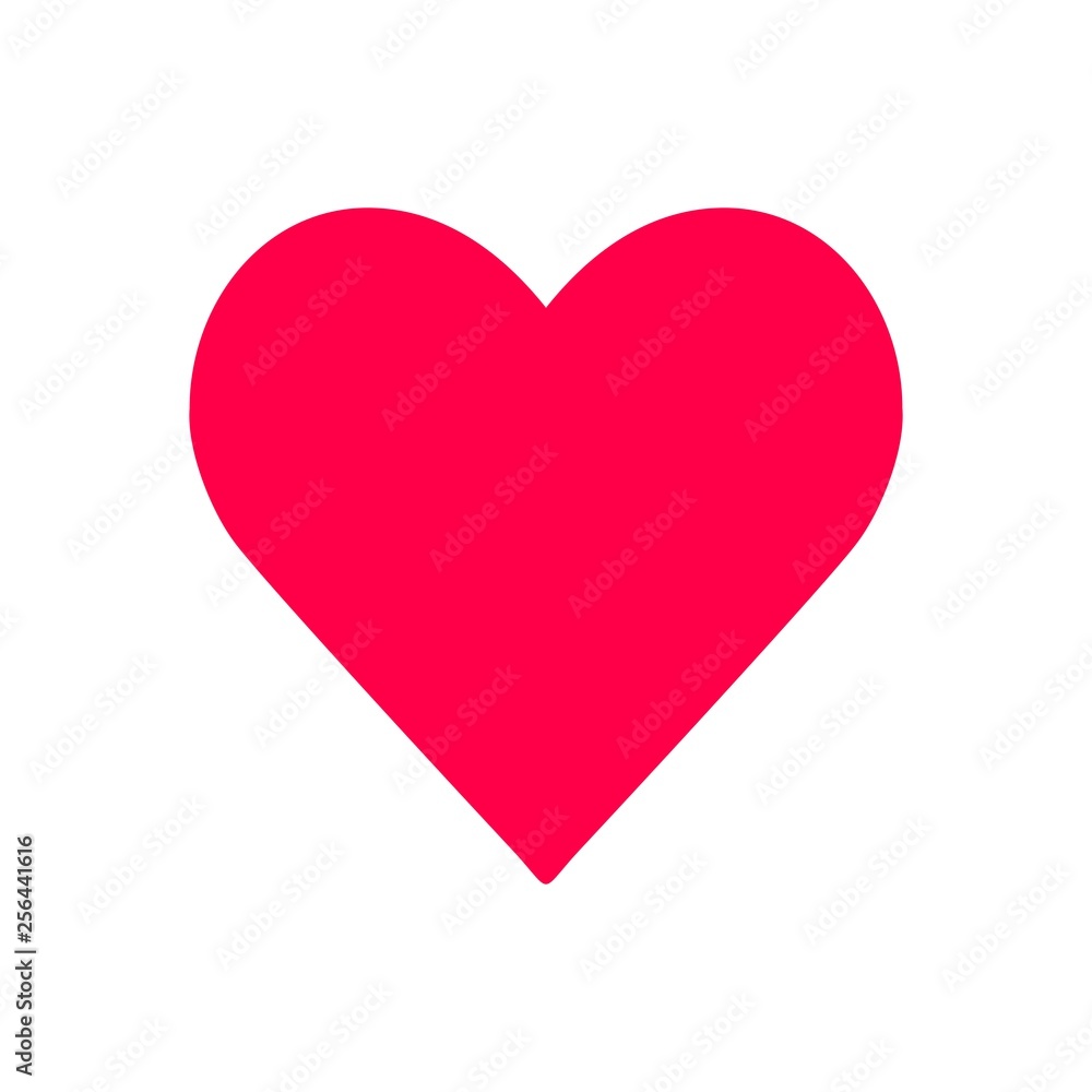 Red heart design icon. Flat vector set isolated on white background
