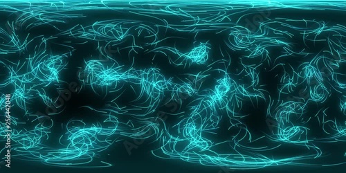 360 degree curly and harmonically moving particle trails