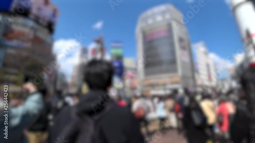 Wallpaper Mural SHIBUYA,  TOKYO,  JAPAN - CIRCA MARCH 2019 : Blurred view around SHIBUYA big scramble crossing area.  Wide view shot. Torontodigital.ca