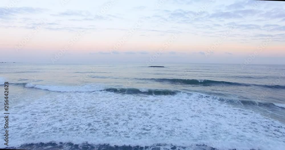 Drone sunset over the waves Drone sunset over the waves