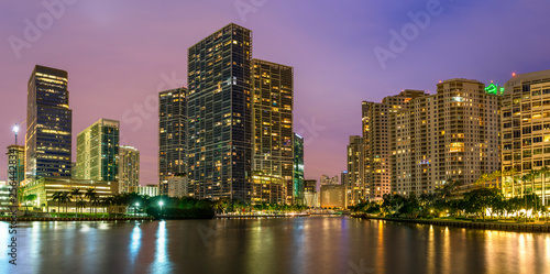 Miami Downtown  Brickell Key at Night