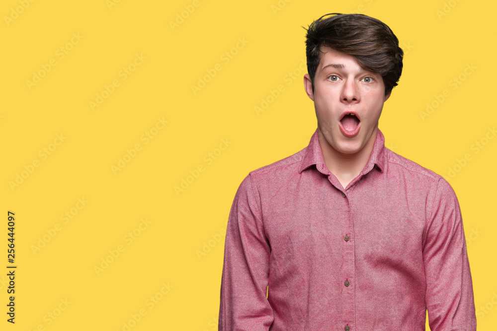 Young handsome business man over isolated background afraid and shocked with surprise expression, fear and excited face. Young handsome business man over isolated background afraid and shocked with surprise expression, fear and excited face.