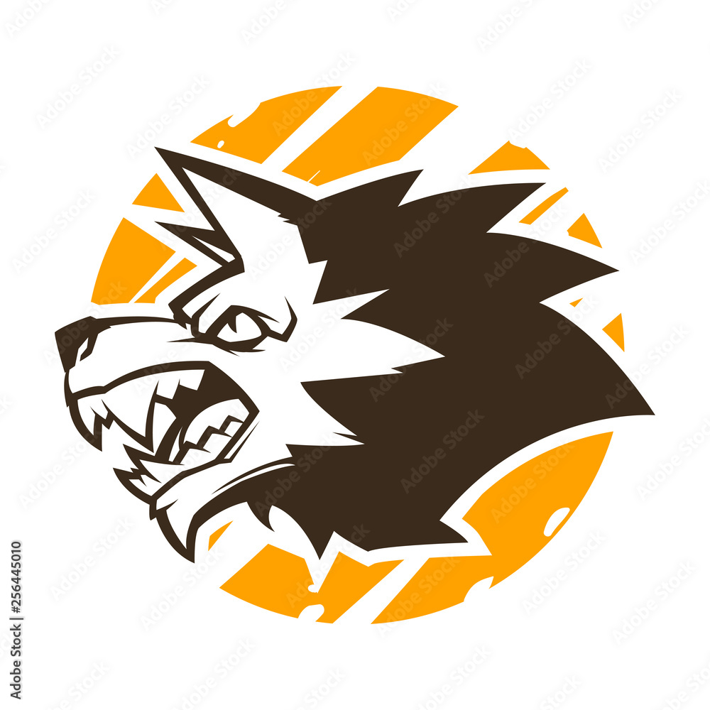angry wolf head black and white illustration mascot esports logo angry wolf head black and white illustration mascot esports logo