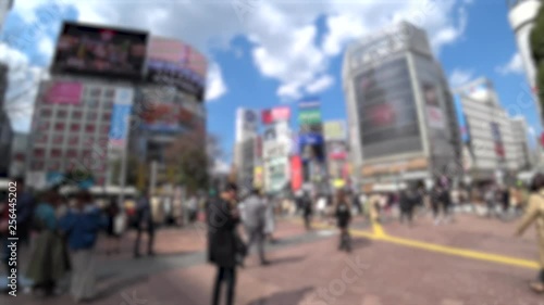 Wallpaper Mural SHIBUYA,  TOKYO,  JAPAN - CIRCA MARCH 2019 : Blurred view around SHIBUYA big scramble crossing area.  Wide view shot. Torontodigital.ca