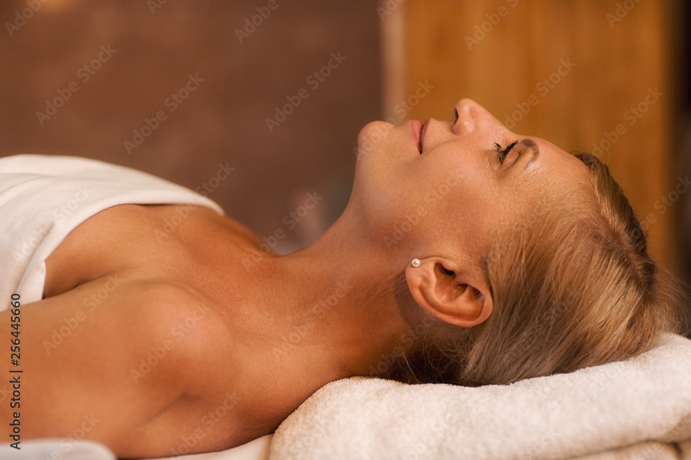 Beautiful mature woman relaxing at the spa Beautiful mature woman relaxing at the spa