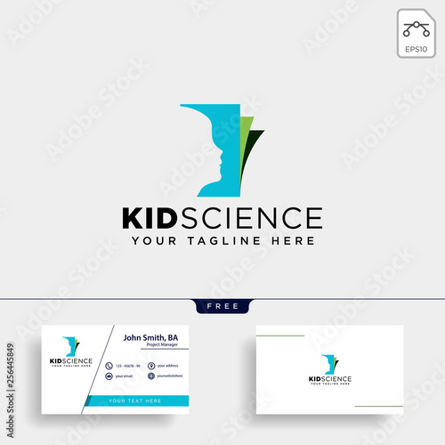 kids learning, science creative logo template vector illustration icon element isolated