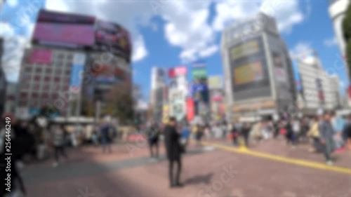 Wallpaper Mural SHIBUYA,  TOKYO,  JAPAN - CIRCA MARCH 2019 : Blurred view around SHIBUYA big scramble crossing area.  Wide view shot. Torontodigital.ca