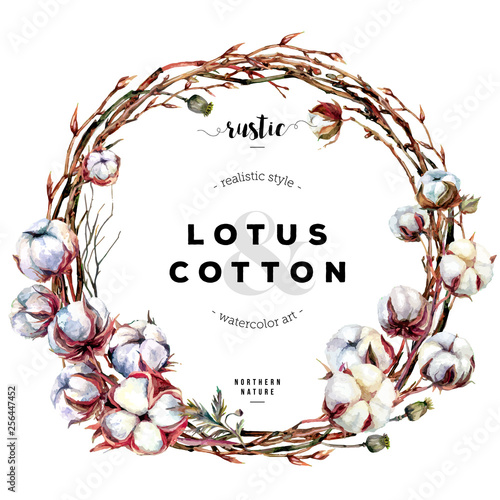 Watercolor Cotton Wreath