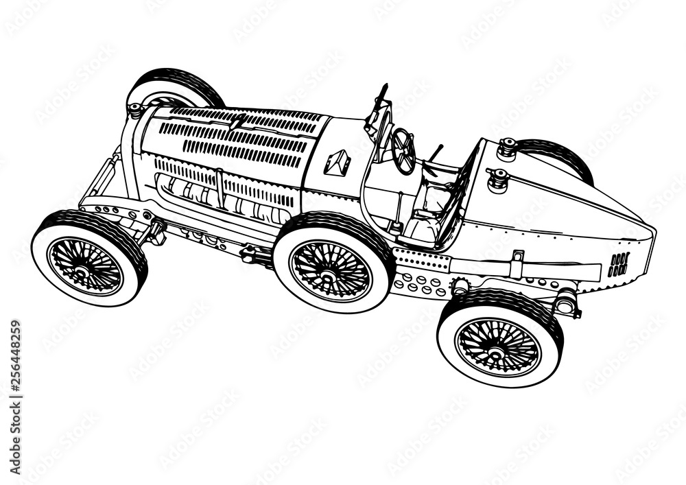 Fototapeta premium sketch of retro car vector