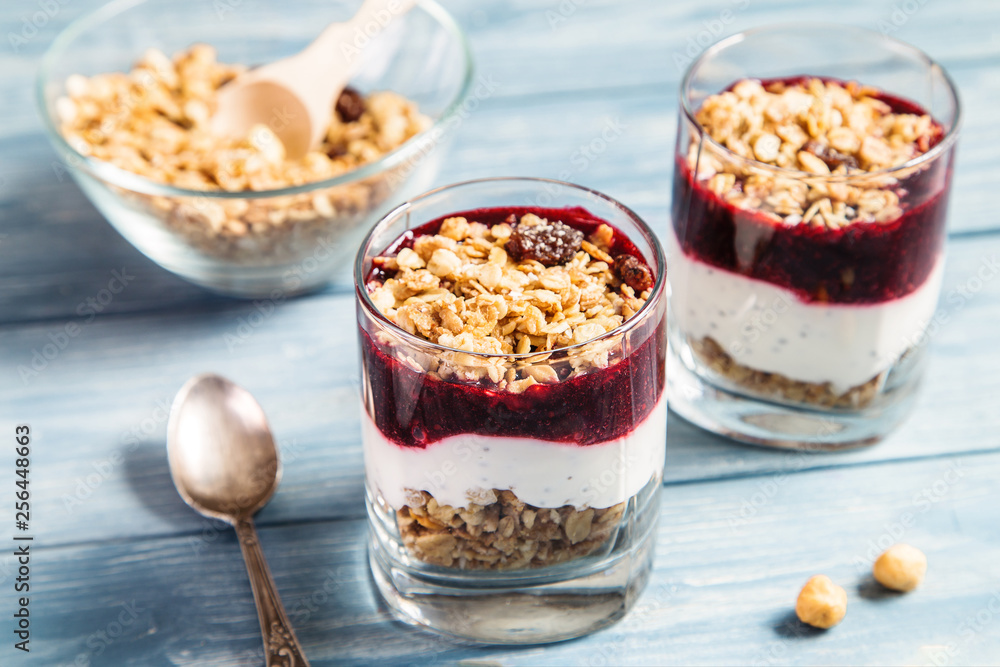 Image with granola and yogurt. Image with granola and yogurt.
