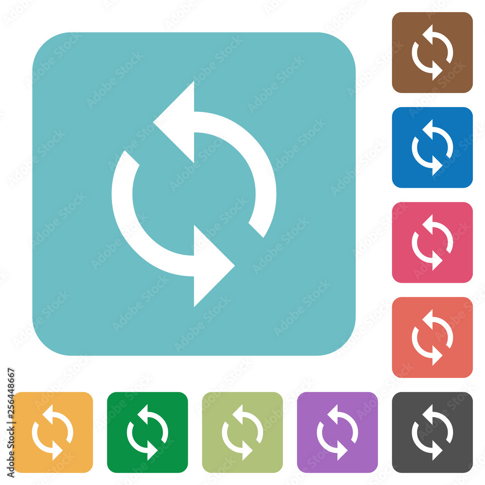 Programming loop rounded square flat icons Programming loop rounded square flat icons