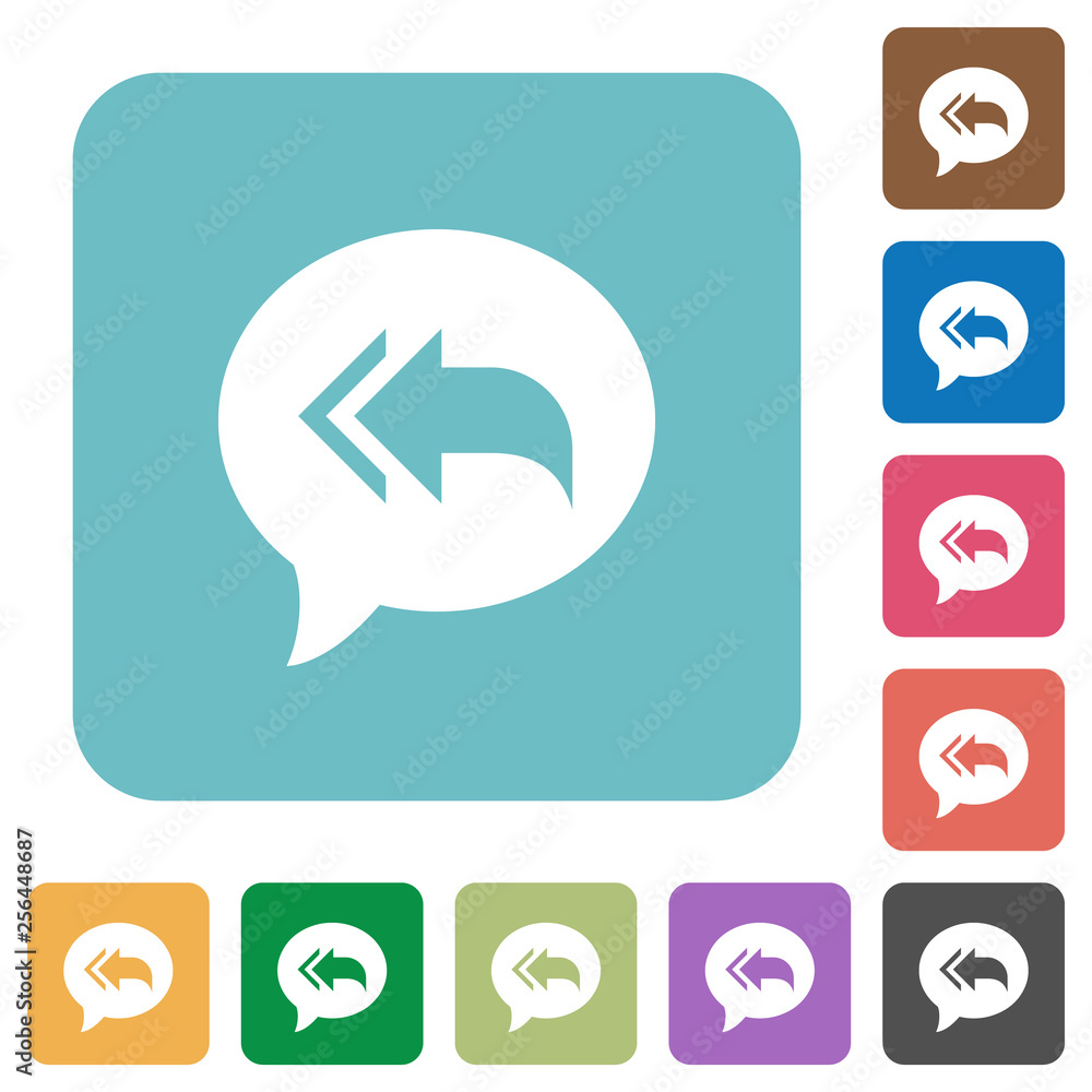 Reply to all recipients rounded square flat icons Reply to all recipients rounded square flat icons
