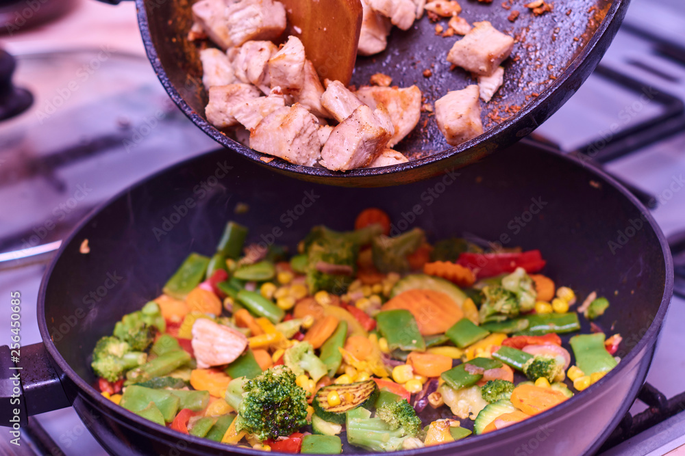 A mixture of frozen different vegetables A mixture of frozen different vegetables