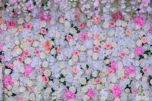 Beautiful flowers background for ceremony  wedding scene © subinpumsom