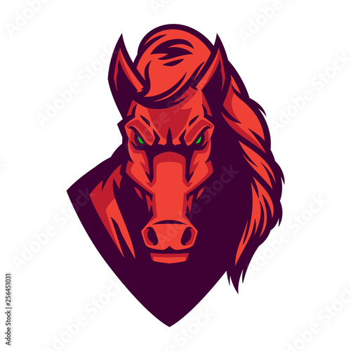 horse mascot esports logo vector illustration