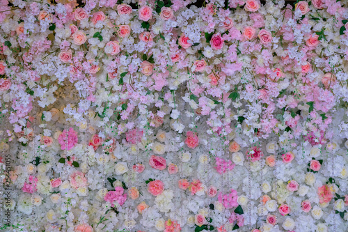 Beautiful flowers background for ceremony wedding scene